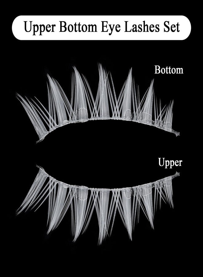 Thrymme 5Pairs White False Lashes, White False Eyelashes Short Natural Manga Style, Festival Celebration & Cosplay, Upper & Bottom Set - Image 4
